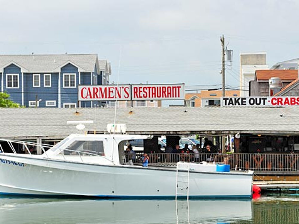 Carmen's seen from the water — accessible by boat