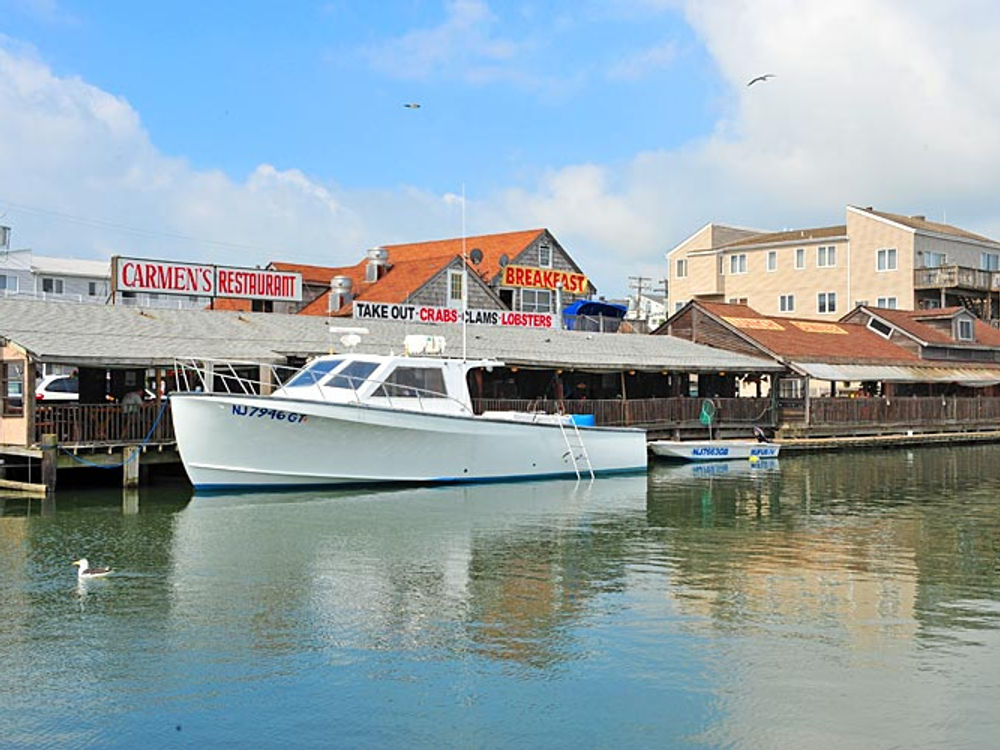 Boats along the Sea Isle waterfront at Carmen's
