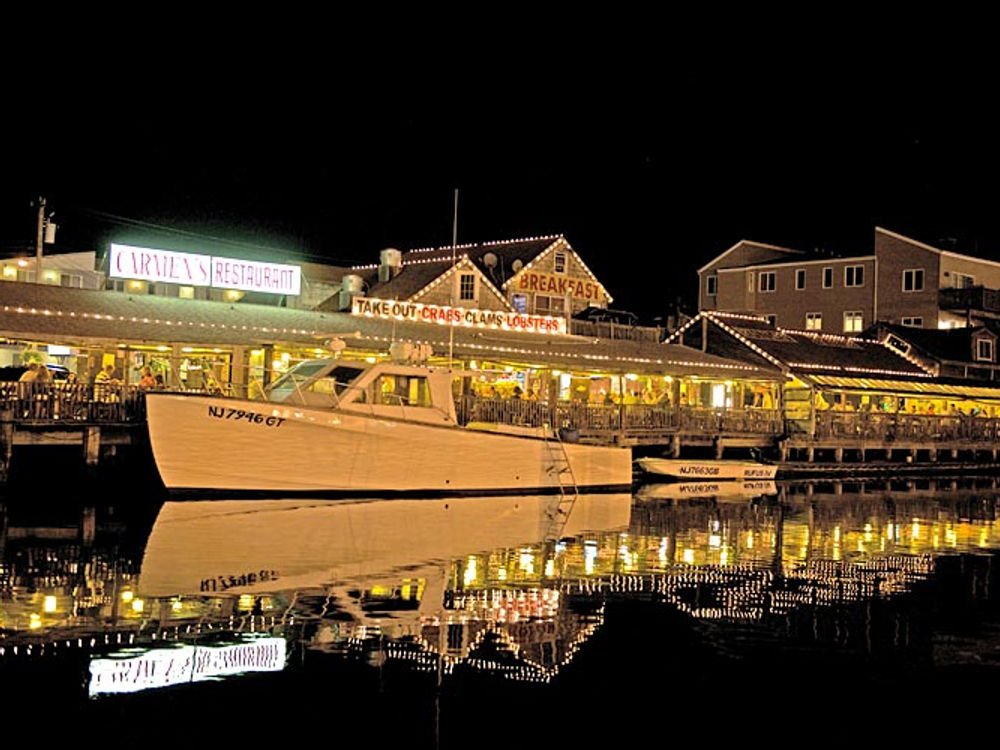 Carmen's waterfront lit up at night